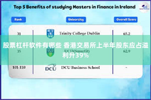 股票杠杆软件有哪些 香港交易所上半年股东应占溢利升39%