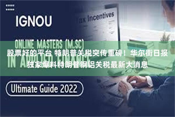 股票好的平台 特朗普关税突传重磅！华尔街日报独家爆料特朗普钢铝关税最新大消息