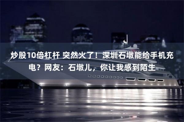炒股10倍杠杆 突然火了！深圳石墩能给手机充电？网友：石墩儿，你让我感到陌生