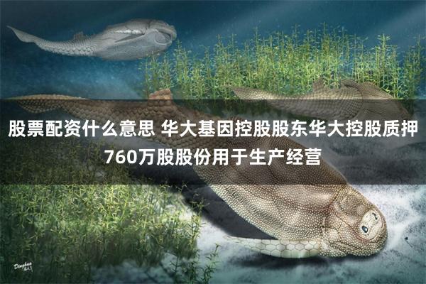 股票配资什么意思 华大基因控股股东华大控股质押760万股股份用于生产经营