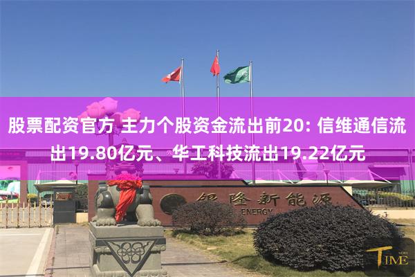 股票配资官方 主力个股资金流出前20: 信维通信流出19.80亿元、华工科技流出19.22亿元