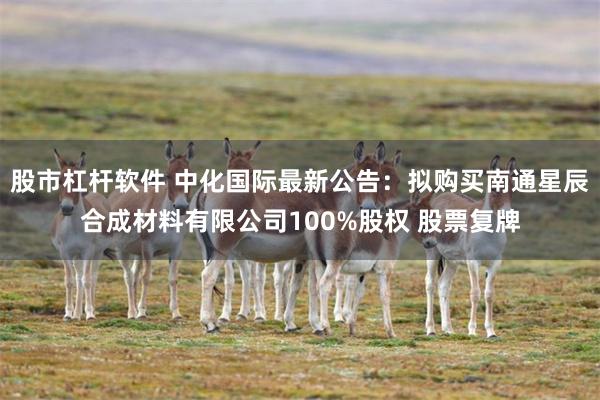 股市杠杆软件 中化国际最新公告：拟购买南通星辰合成材料有限公司100%股权 股票复牌
