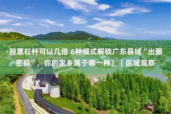 股票杠杆可以几倍 6种模式解锁广东县域“出圈密码”，你的家乡属于哪一种？｜区域观察