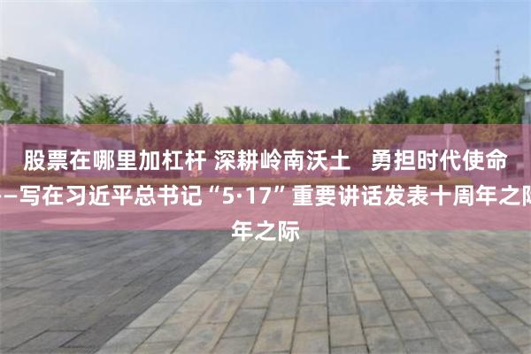 股票在哪里加杠杆 深耕岭南沃土   勇担时代使命——写在习近平总书记“5·17”重要讲话发表十周年之际