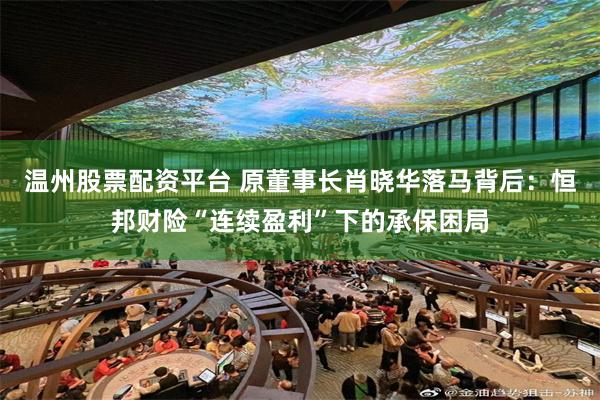 温州股票配资平台 原董事长肖晓华落马背后：恒邦财险“连续盈利”下的承保困局