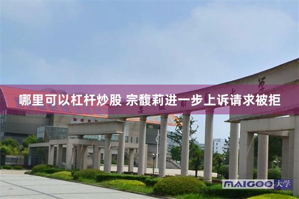 哪里可以杠杆炒股 宗馥莉进一步上诉请求被拒