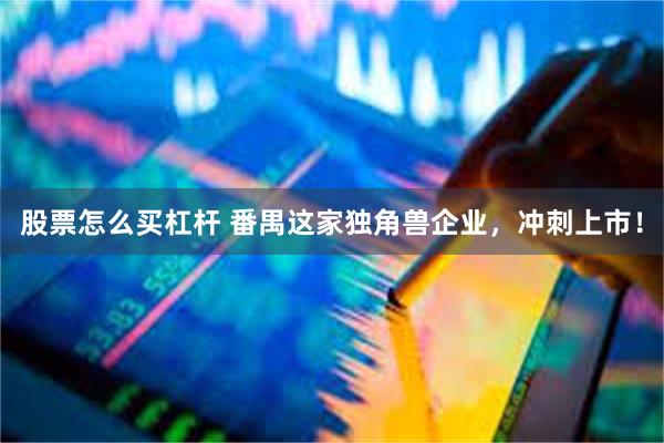 股票怎么买杠杆 番禺这家独角兽企业，冲刺上市！
