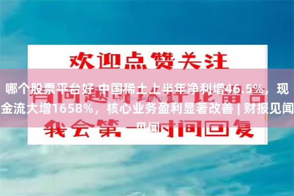 哪个股票平台好 中国稀土上半年净利增46.5%，现金流大增1658%，核心业务盈利显著改善 | 财报见闻