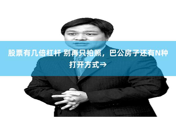 股票有几倍杠杆 别再只拍照，巴公房子还有N种打开方式→